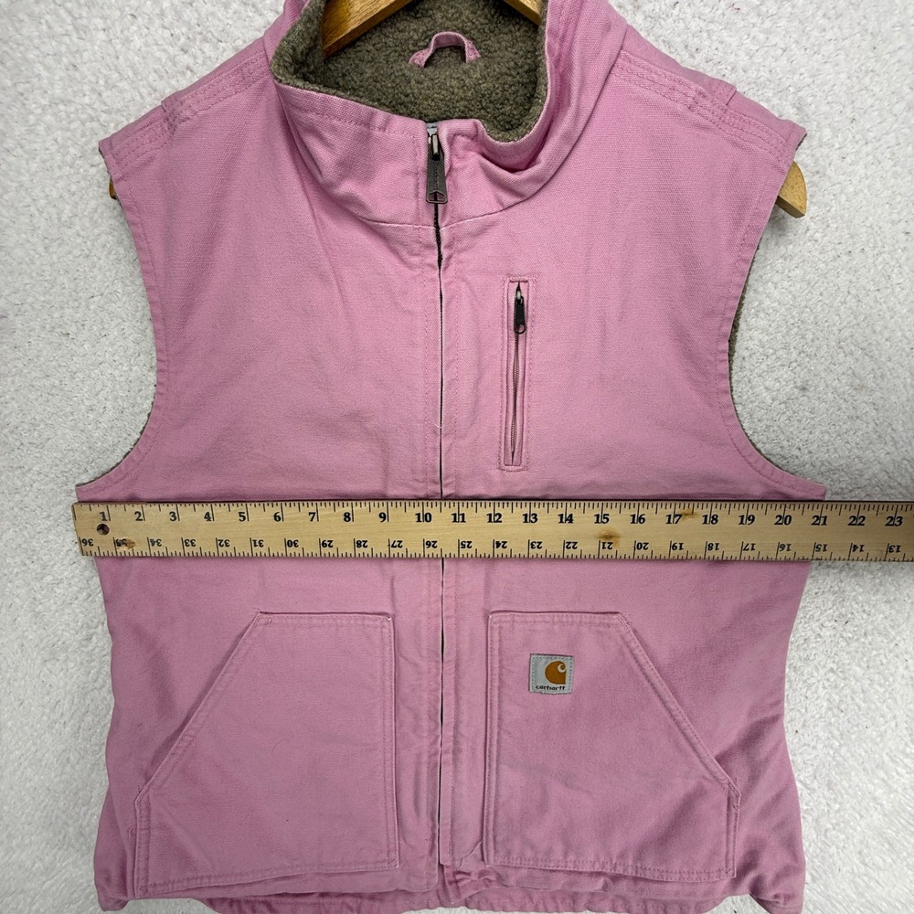 Carhartt Sandstone Vest Sherpa Lined Womens Large WV001 690 Pink Rose - Picture 5 of 11